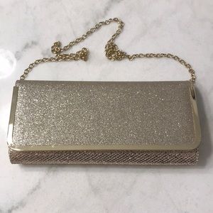 Gold Clutch with Chain Strap